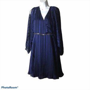 H by Halston Navy Cold Shoulder Dress